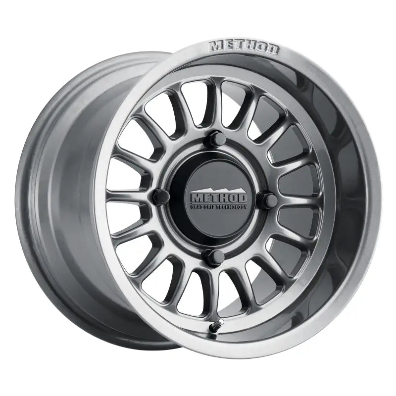 Method MR411 Bead Grip 15x7 / 5 + 2/38mm Offset / 4x136 / 106.25mm CB Gloss Titanium Wheel - Truck & Automotive