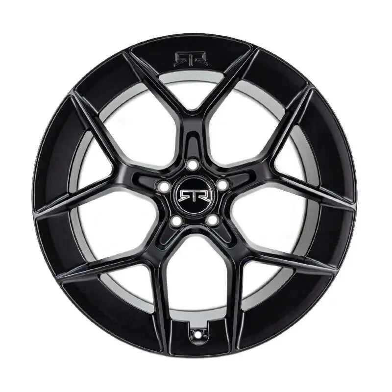 Gloss black Method RTR Aero 5 alloy wheel with center cap logo on satin black wheel