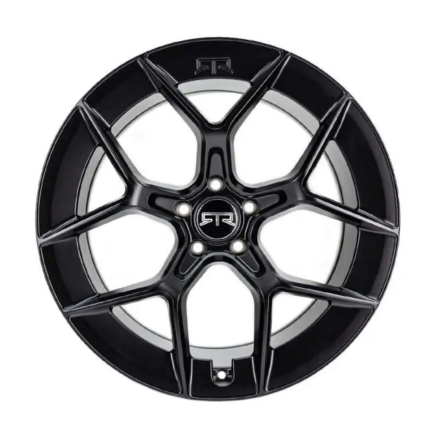 Gloss black Method RTR Aero 5 alloy wheel with center cap logo on satin black wheel