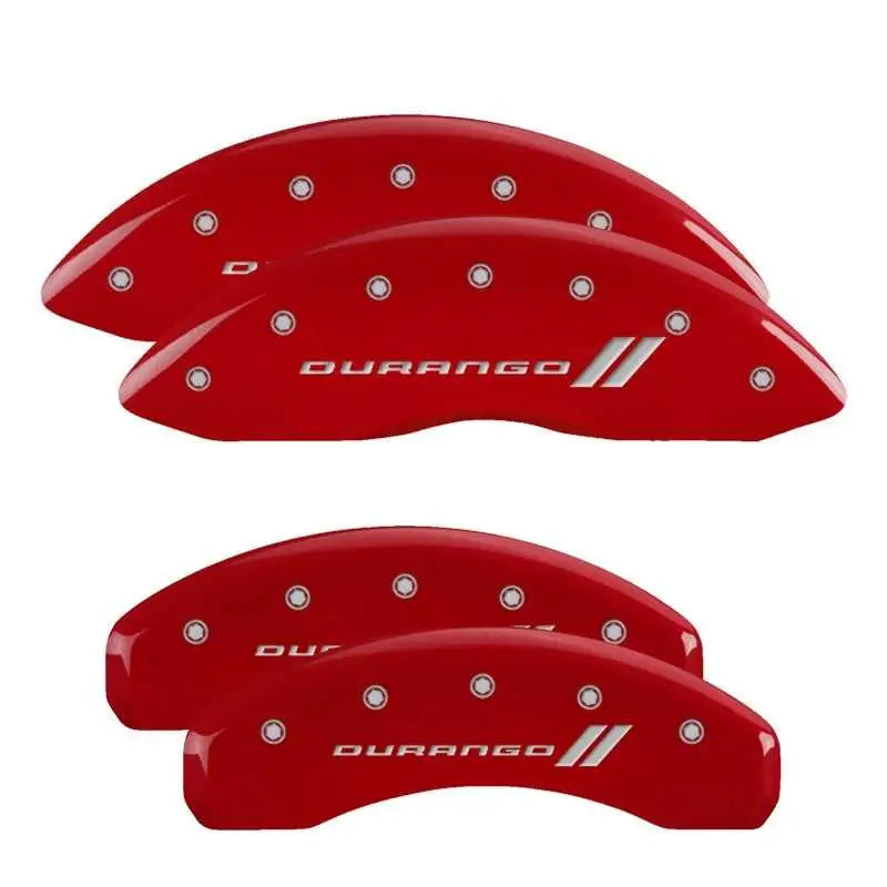 MGP MGP 4 Caliper Covers Engraved Front & Rear 11-18 Dodge Durango Red Finish Silver Durango II Logo