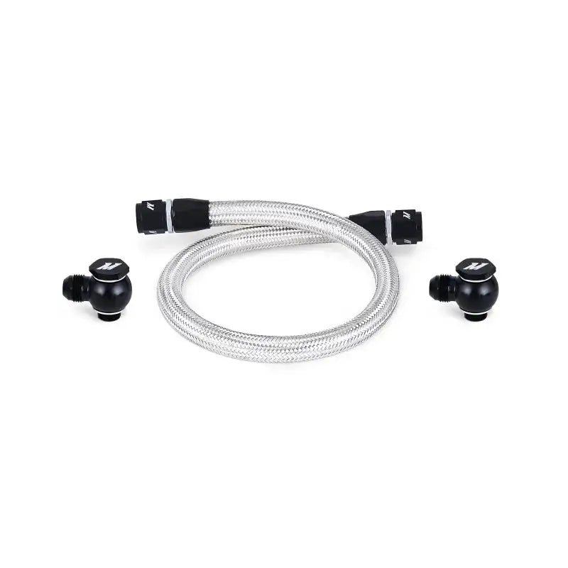 Braided oil line with black fittings and valve connectors for Mazda RX8 primary replacement