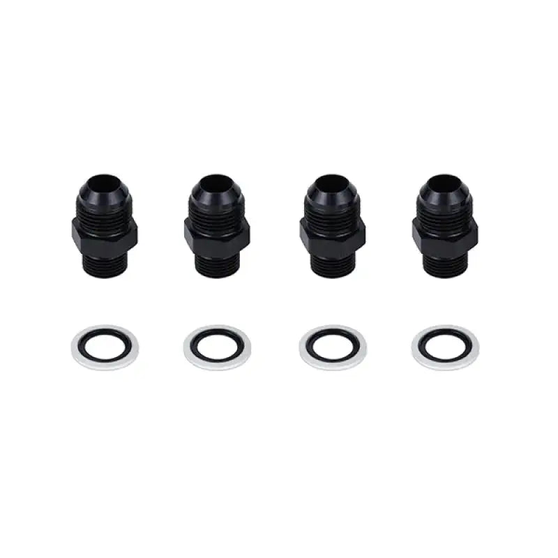 Black AN fittings with washers for Mazda RX8 oil line primary replacement oil upgrade