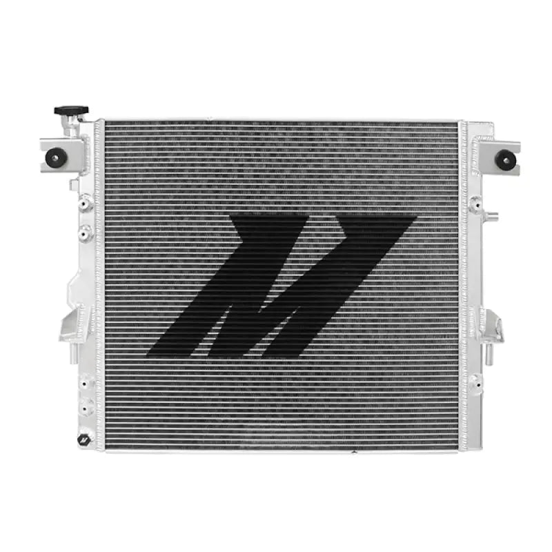 Silver aluminum car radiator with black logo for Mishimoto Jeep Wrangler JK V2