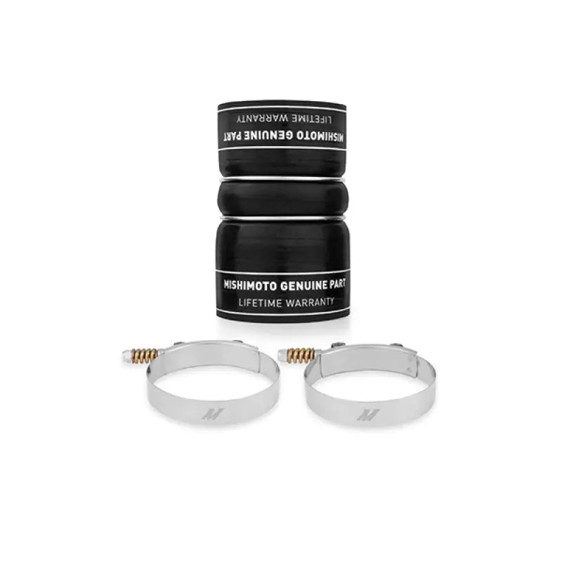 Black silicone coupler with hose clamps for Powerstroke factory fit lower boot on Super Duty