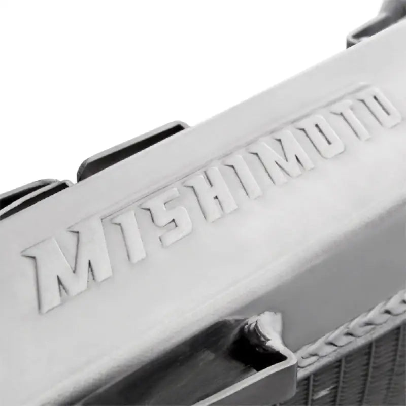Mishimoto aluminum radiator for 08+ Mitsubishi Lancer Evo X / Lancer Ralliart, featuring a thicker core for superior cooling.