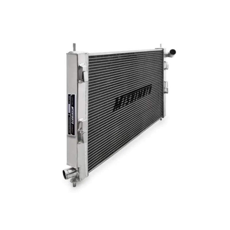 Mishimoto X-Line Performance Aluminum Radiator for 08+ Mitsubishi Lancer Evo X and Lancer Ralliart, featuring a 25% larger core and three-row build for superior cooling efficiency.