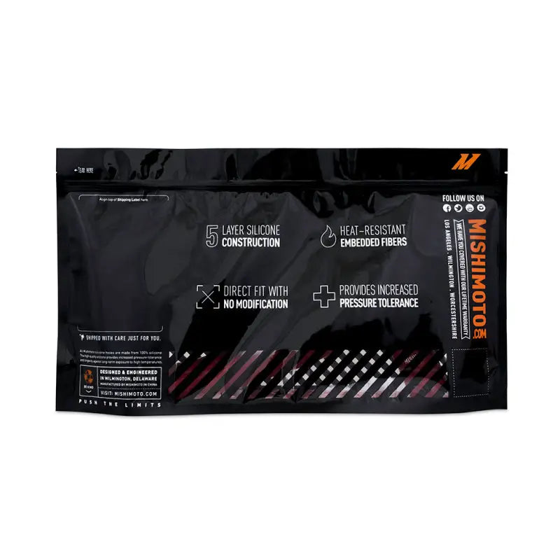 Black Mishimoto product packaging for silicone coolant hose kit on Pontiac G8