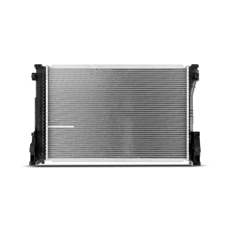 Automotive radiator with black plastic side tanks for Mercedes-Benz E350 replacement radiator