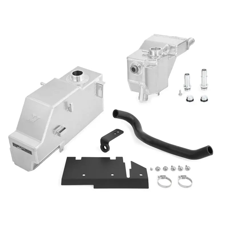 Aluminum coolant expansion tank kit with mounting hardware for Ford 6.7L Powerstroke