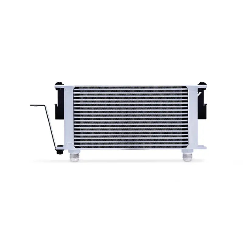 Silver and black oil cooler from Mishimoto 14-16 Ford Fiesta ST oil cooler kit