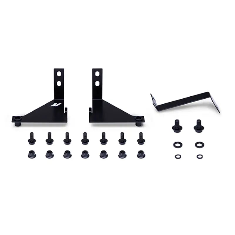 Black metal bracket set with hardware for Mishimoto Ford Fiesta ST oil cooler kit