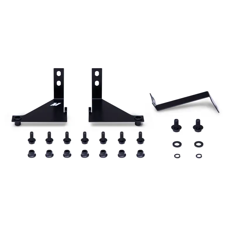 Black metal bracket set with hardware for Mishimoto Ford Fiesta ST oil cooler kit