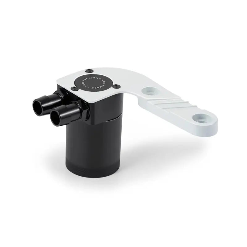 Black and silver baffled oil catch can for BMW F8X M3/M4, high-performance oil catch