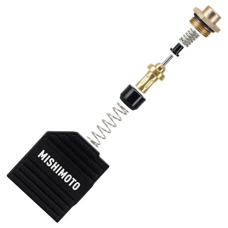 Exploded view of Mishimoto thermal bypass valve for 2019+ RAM 6.7L Cummins