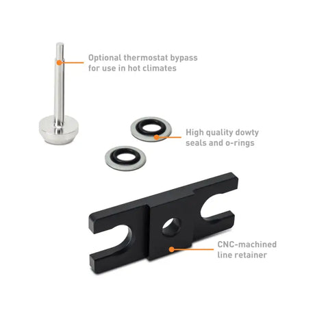 Engine cooling system components including thermal bypass valve for Mishimoto 2019+ RAM 6.7L Cummins