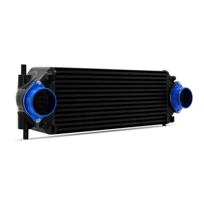 Black intercooler with blue inlets for Mishimoto 21+ Bronco stock location int kit
