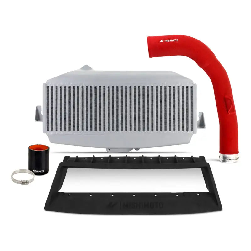 Automotive Intercooler Kit Mishimoto WRX TMIC Kit with Red Pipes and Silver Core