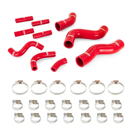 Red silicone radiator and heater hose kit with clamps for Land Cruiser upgrade