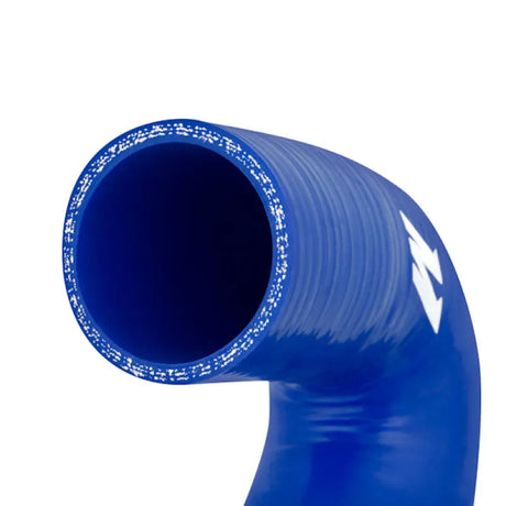 Blue silicone hose with white reinforcement from Mishimoto Audi S4 Turbo Hose Kit