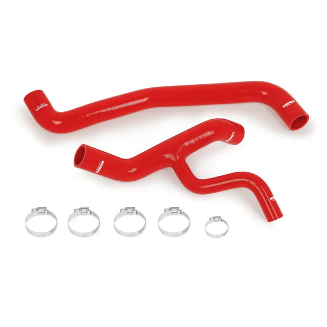 Red silicone radiator hose kit with metal clamps for Ford F-150 5.4L V8 engine
