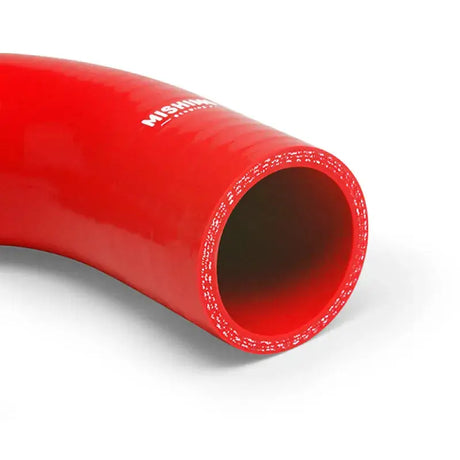 Red silicone hose from Mishimoto Subaru Impreza RS silicone hose kit for better engine cooling