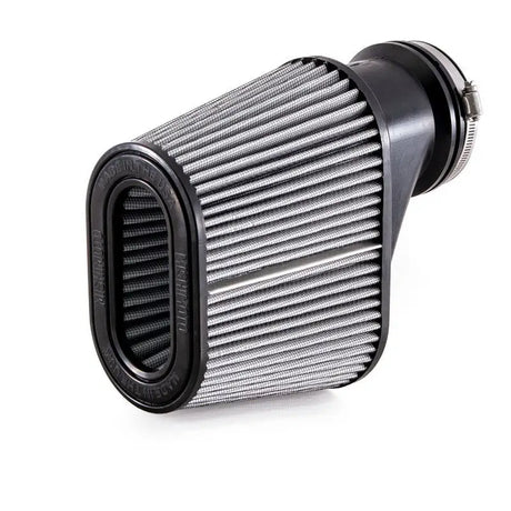 Gray air filter with black plastic housing for Mishimoto Air filter 3.86in inlet