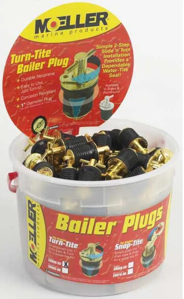 Moeller 020899001 1' Brass Turn-Tite Pk 50 Quality boat drain plug from Moeller