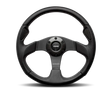 Momo Jet Steering Wheel 350 mm - Black AirLeather/Black Spokes - Truck & Automotive