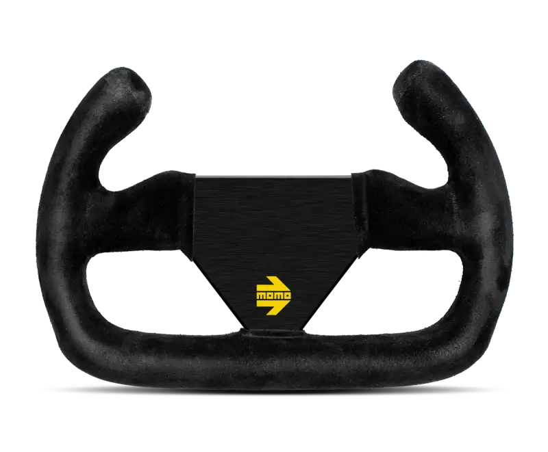 Momo MOD12/C Steering Wheel 250 mm, Black Suede with Black Spokes, Premium Motorsport Design.
