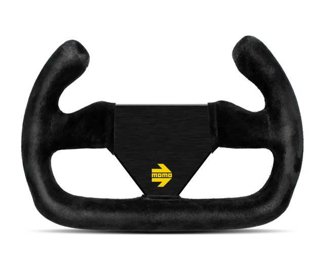 Momo MOD12/C Steering Wheel 250 mm, Black Suede with Black Spokes, Premium Motorsport Design.