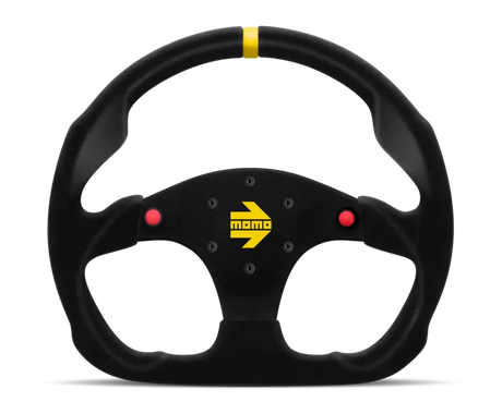 Black steering wheel with yellow stripe for Momo MOD30 Buttons Steering Wheel 320 mm