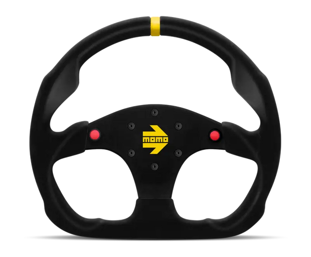 Black steering wheel with yellow stripe for Momo MOD30 Buttons Steering Wheel 320 mm