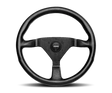 Momo Montecarlo Steering Wheel 320 mm - Black Leather with Black Stitch and Black Spokes