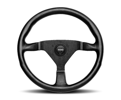 Momo Montecarlo Steering Wheel 320 mm - Black Leather with Black Stitch and Black Spokes