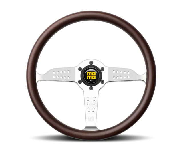 Momo Super Grand Prix Steering Wheel 350 mm - Mahogany Wood/Polished Spokes