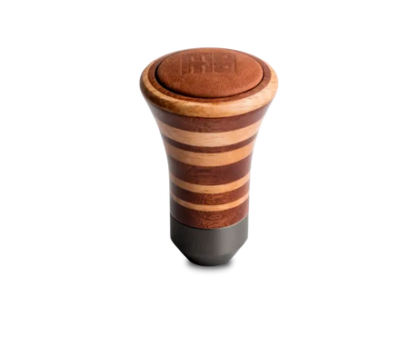 Striped wooden shift knob from Momo Trofeo Heritage Trofeo Heritage Shift collection