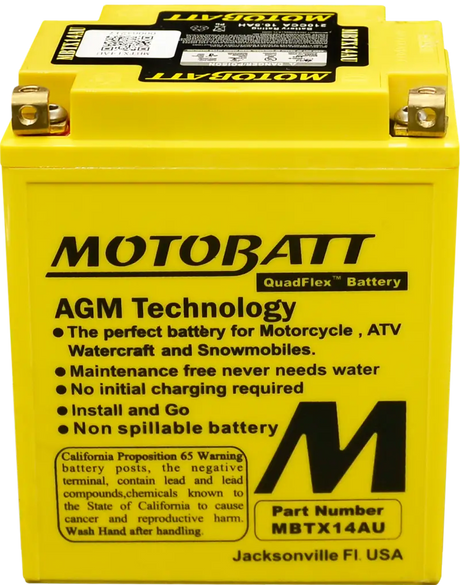 Battery Mbtx14au Sealed Factory Activated - MOTOBATT