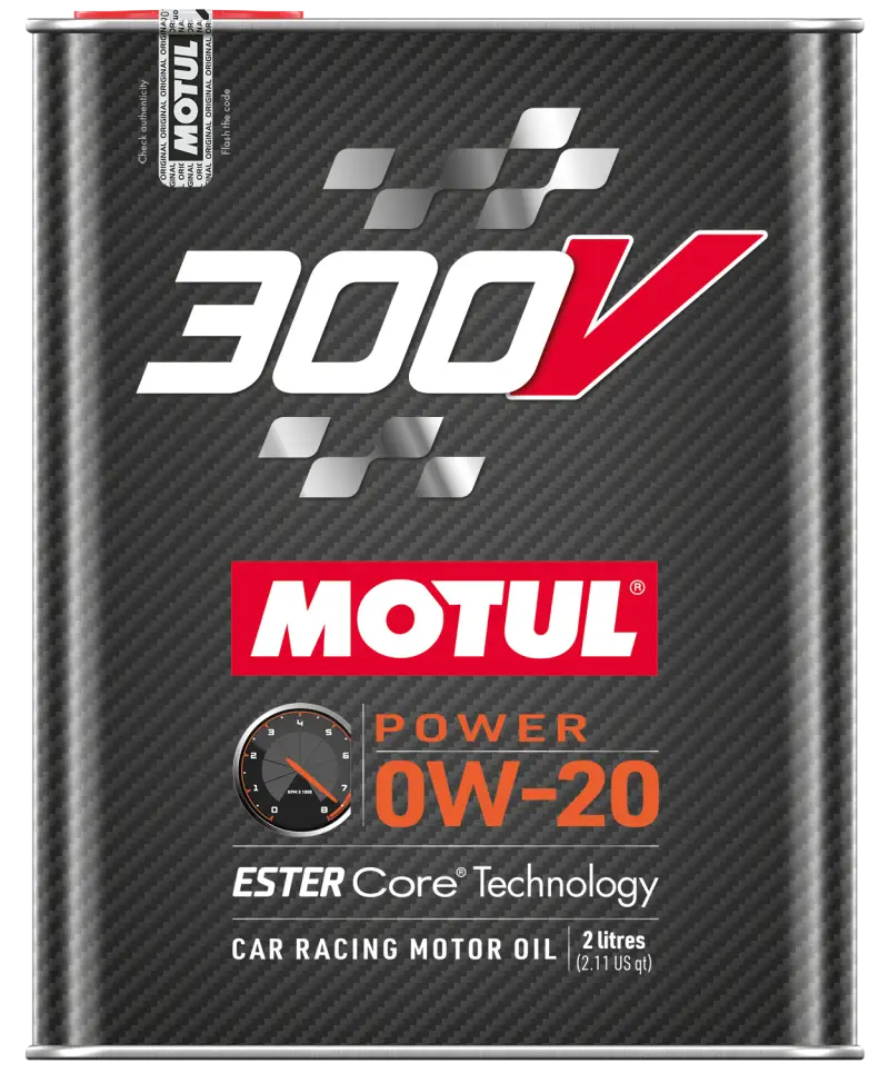 Motul 2L 300V Power 0W20 racing motor oil in case of 6 for high performance cars