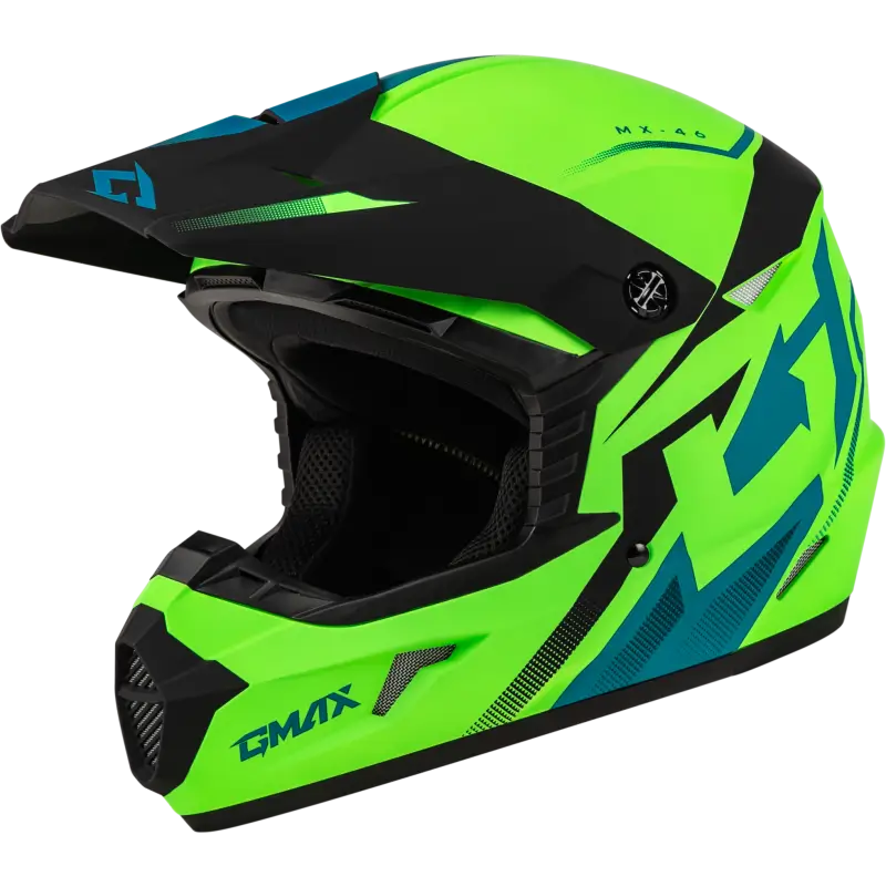 Mx 46 Compound Helmet Matte Hi Vis Green/Blk/Blue Lg