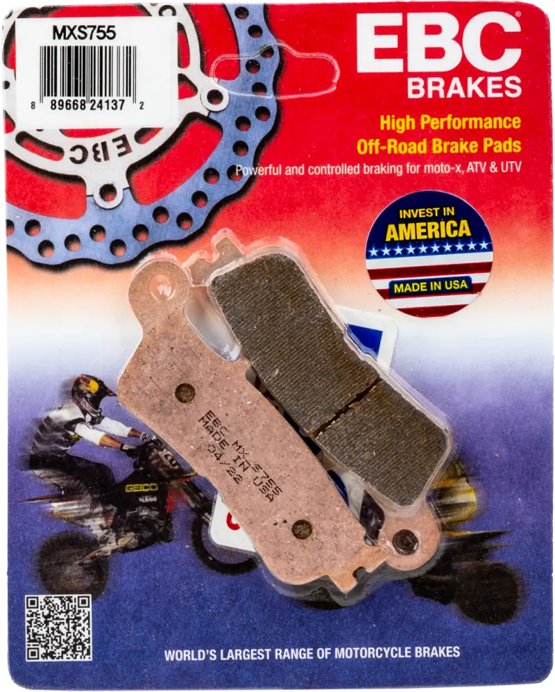 EBC off-road brake pads in MXS755 Brake Pads Mxs755 Extreme Pro Mxs Series packaging