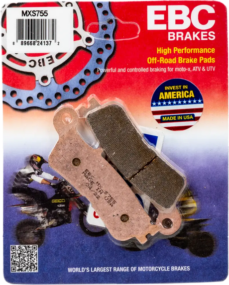 EBC off-road brake pads in MXS755 Brake Pads Mxs755 Extreme Pro Mxs Series packaging