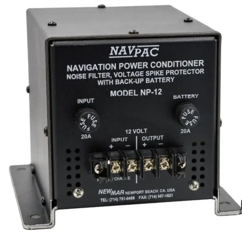 Black navigation power conditioner for 12V start power stabilizer and start power stabilizer systems