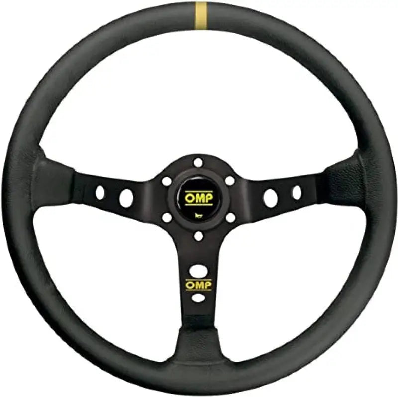 OMP Dished Steering Wheel Corsica 330/Black In Suede Leather With Anodized Spokes - Truck & Automotive