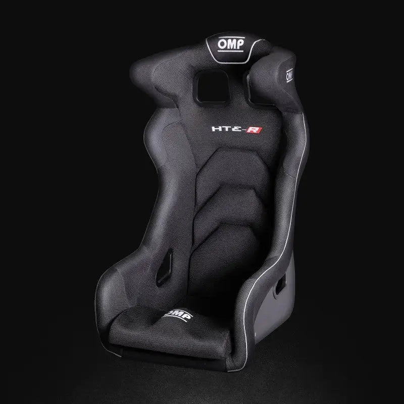 OMP HTE Series Fiberglass Seat in black, high-performance racing seat.