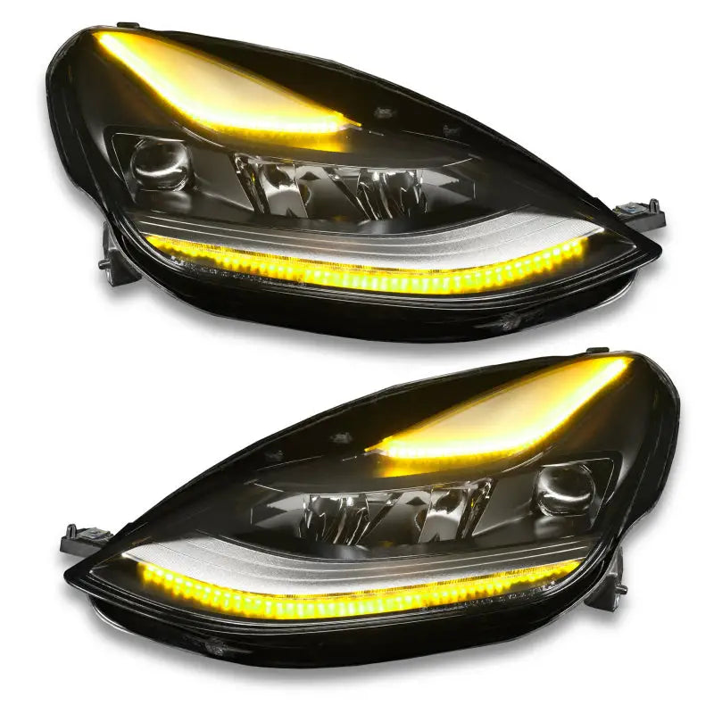 Pair of aftermarket dynamic colorshift headlight DRL for Tesla Model 3 whole upgrade kit