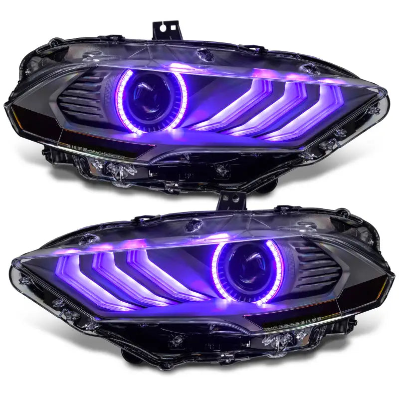 Oracle Lighting 18-23 Ford Mustang Dynamic ColorSHIFT LED Headlights - Black Series - Truck & Automotive