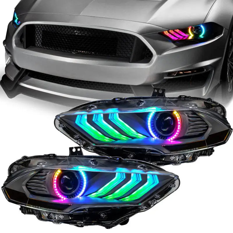 Oracle Lighting 18-23 Ford Mustang Dynamic ColorSHIFT LED Headlights - Black Series - Truck & Automotive