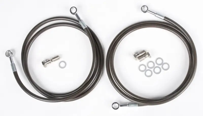 OUT500-2F-SMK Brakeline Frt 2line Pol Smoke - Front Brake Line Kit