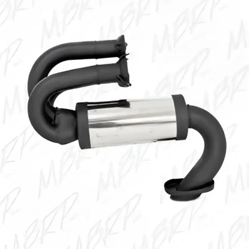 Automotive exhaust system with polished muffler for Performance Exhaust Race Silencer upgrade
