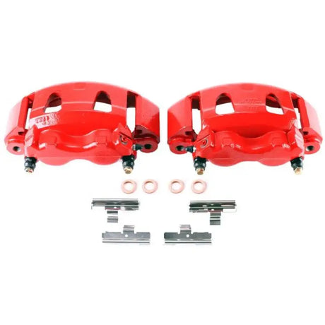Power Stop 95-98 Ford E-350 Front Red Calipers w/Brackets - Pair - Truck & Automotive